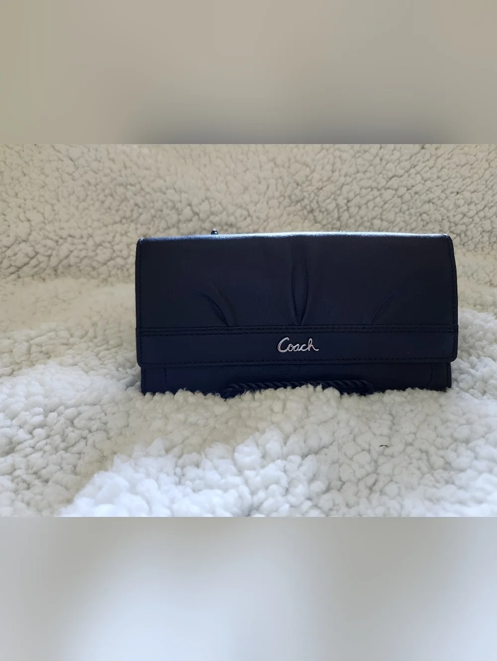 Coach Ashley Black Pleated Leather Wallet